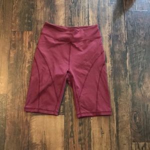 Maroon Free People Movement Bike Shorts